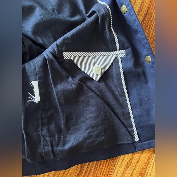 J CREW Louisa Lady Navy cotton jacket with gold snap buttons. Size 16 - Picture 12 of 12